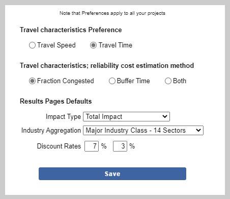 Travel Characteristics - Preferences