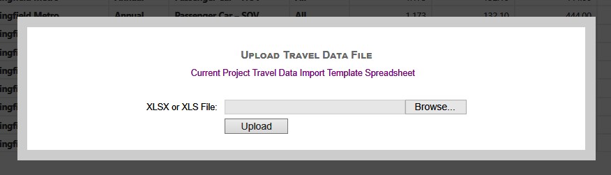 Travel Characteristics - Travel Upoad